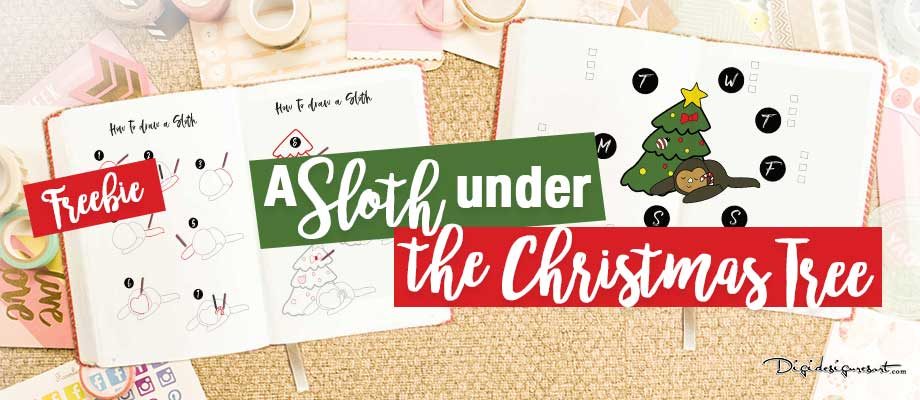 Let’s draw: A Sloth under the Christmas Tree