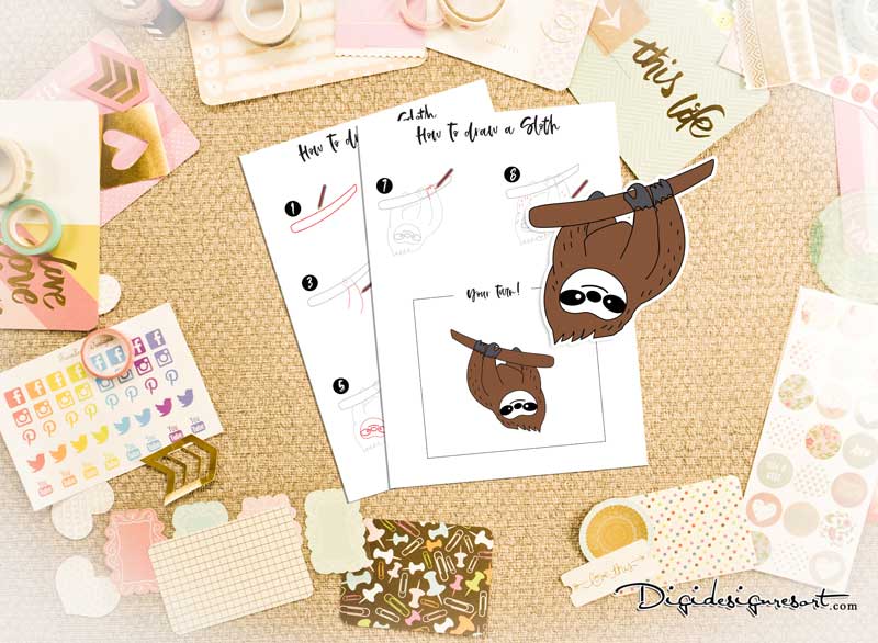 Doodle Sheet How To Draw A Sloth For Your Sleep Tracker