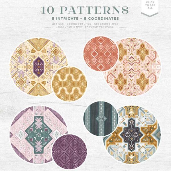 Boho Geometric Textured Patterns - Image 3