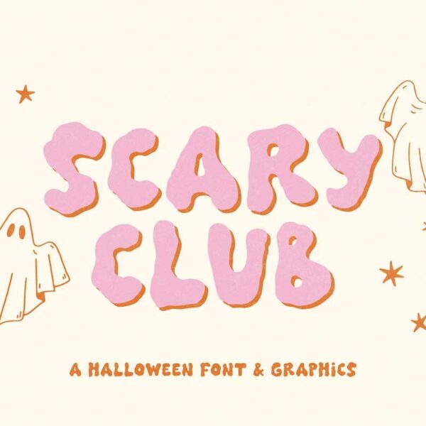 Scary Club Halloween Font & Graphics