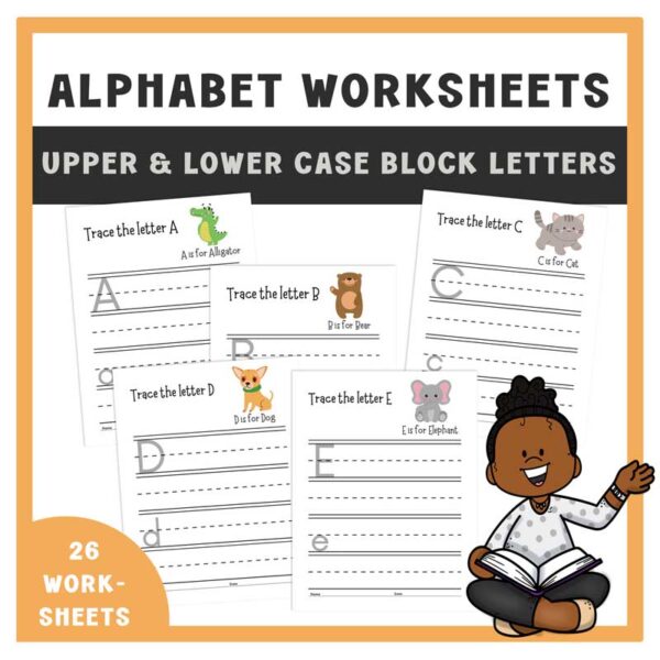 Alphabet Practice | Block Letters | Writing Letters Tracing | Print Worksheets