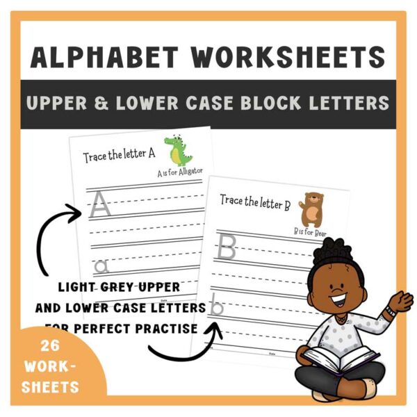 Alphabet Practice | Block Letters | Writing Letters Tracing | Print Worksheets - Image 2