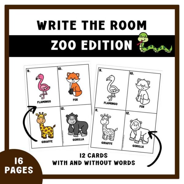 Zoo Write the Room Activity: Spring Reading Fun for PreK-2n - Image 2