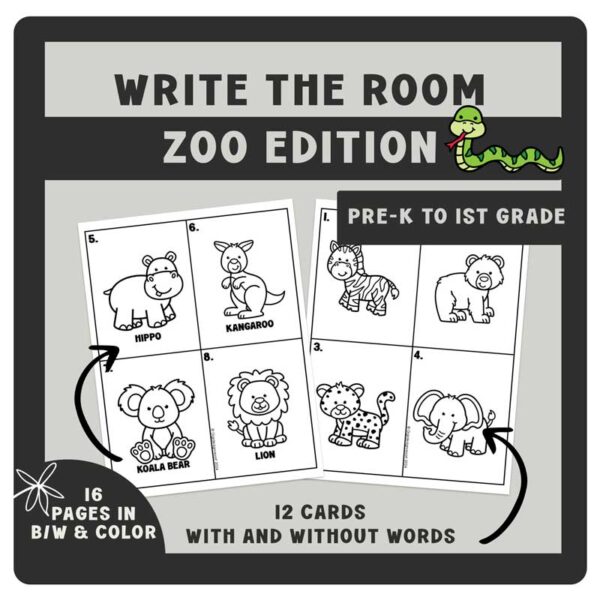 Zoo Write the Room Activity: Spring Reading Fun for PreK-2n - Image 3