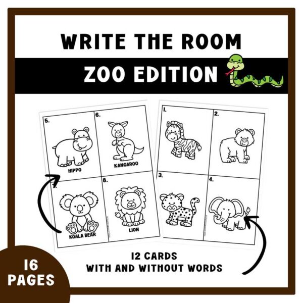 Zoo Write the Room Activity: Spring Reading Fun for PreK-2n - Image 3