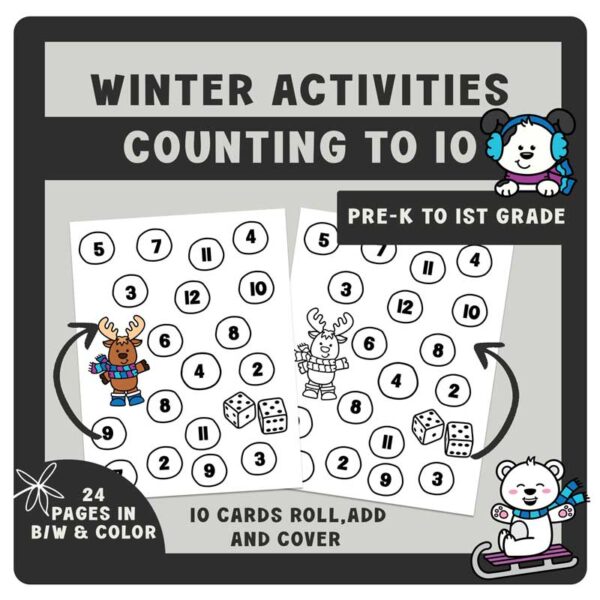 Winter Activities Counting to 10 Winter Worksheets and Winter Math - Image 2