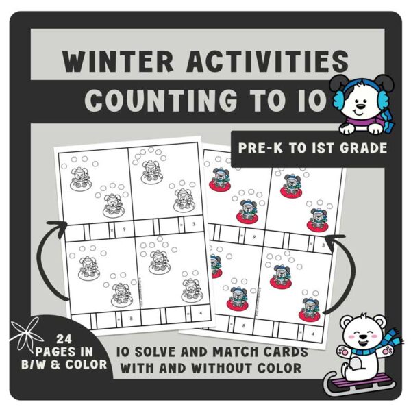 Winter Activities Counting to 10 Winter Worksheets and Winter Math - Image 3