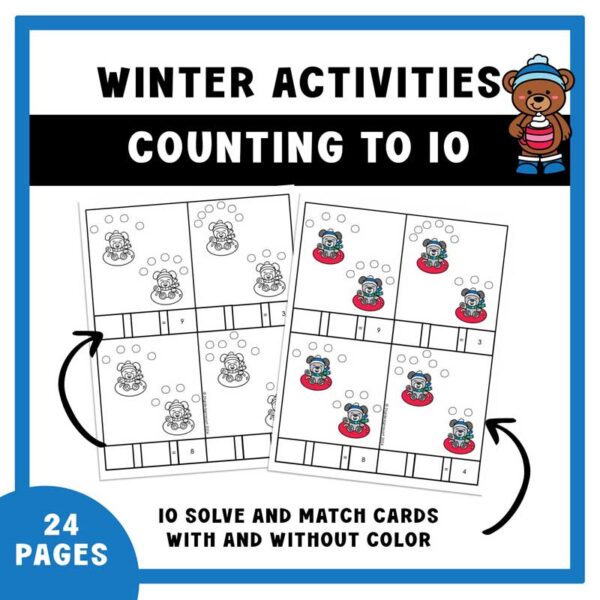 Winter Activities Counting to 10 Winter Worksheets and Winter Math - Image 3