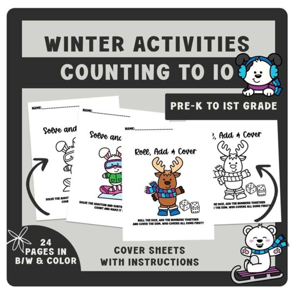 Winter Activities Counting to 10 Winter Worksheets and Winter Math - Image 4