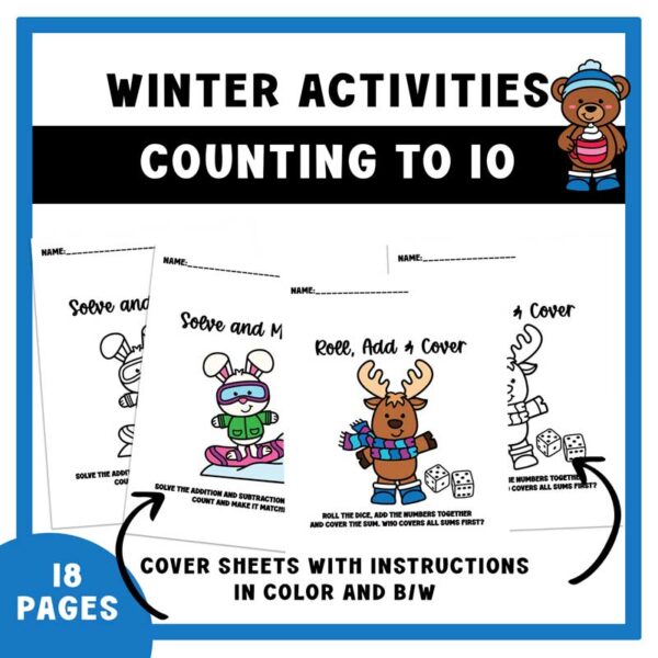 Winter Activities Counting to 10 Winter Worksheets and Winter Math - Image 4