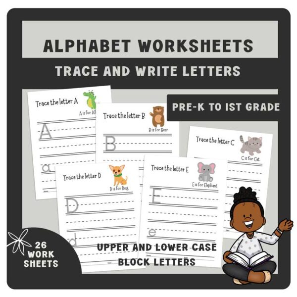 Alphabet Practice | Block Letters | Writing Letters Tracing | Print Worksheets