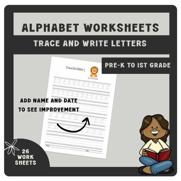 Alphabet Practice | Handwriting Letters | Writing Letters | Tracing Worksheets - Image 3