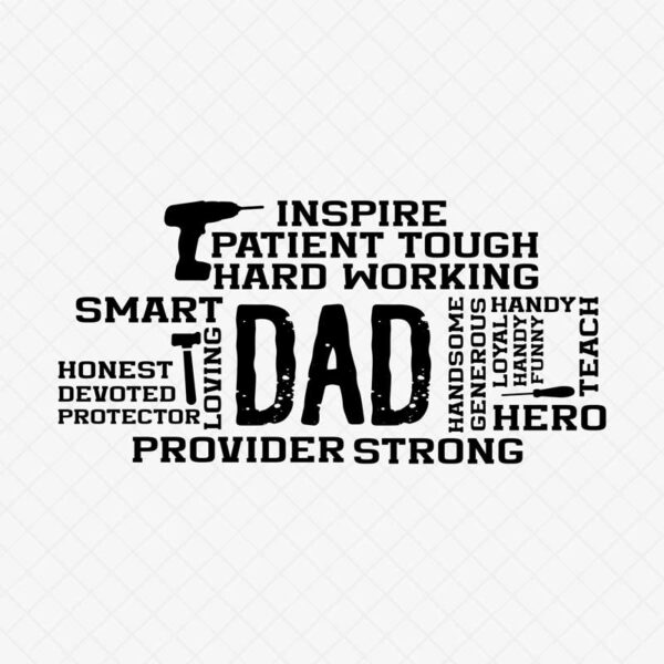 Inspirational Quote Die Cutting File: "Dad Brave"